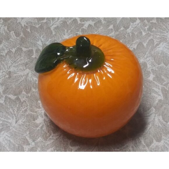 Murano Style Art Glass Orange fruit beautiful excellent condition 3.75" x 3.5" - Picture 2 of 8
